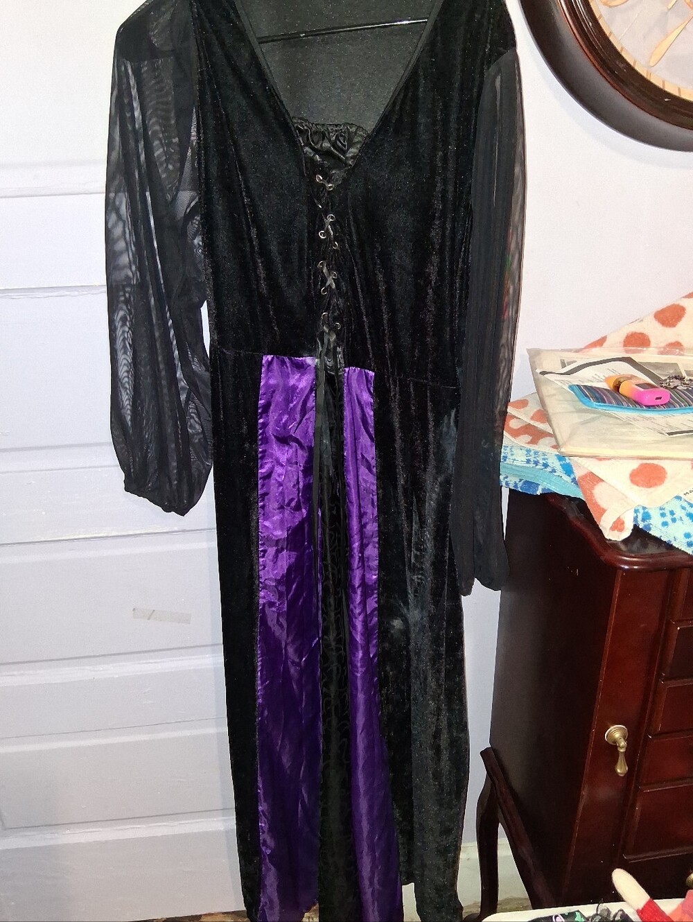 Purple And Black Long Dress For Costume - Picture 6 of 9